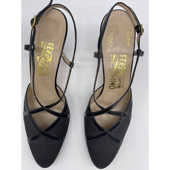 Salvatore Ferragamo Shoes - Salvatore Ferragamo Women Black Strappy Heeled Sandal Shoes Size 7.5